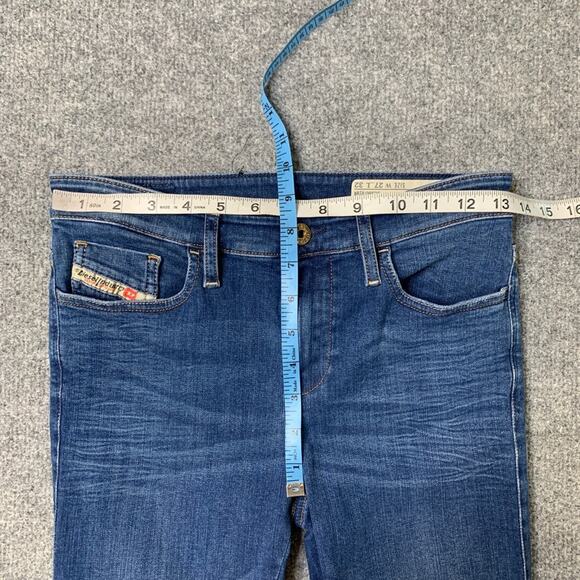 Diesel Jeans Womens 27 Regular Waist Super Slim Skinny Stretch Distressed Knee - Picture 7 of 15